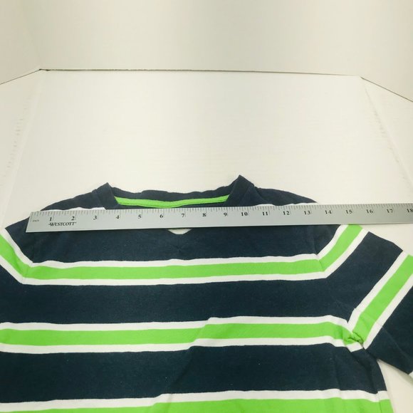 Urban Pipeline Boy's Size Medium Pull Over Short Sleeve Shirt Blue, Green Stripe - Picture 5 of 9